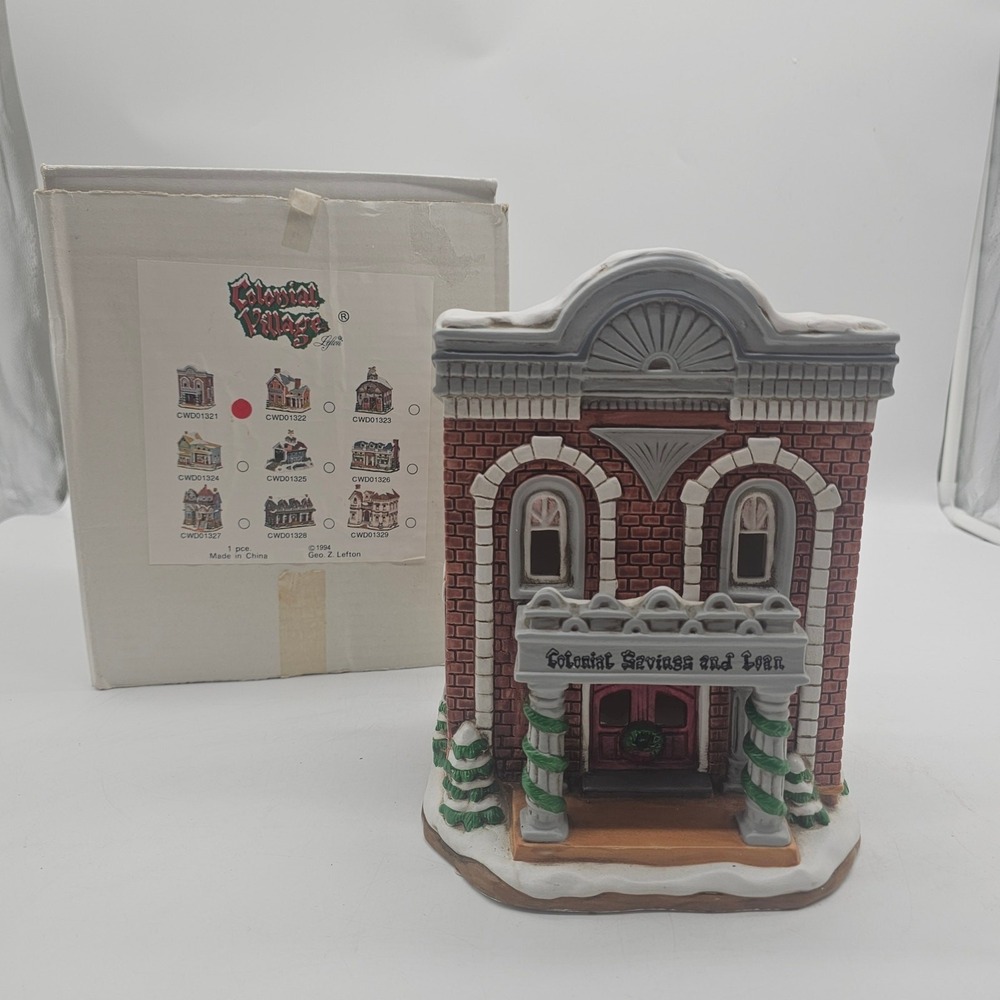 VTG Lefton Colonial Village Colonial National Bank 01321 1994  no light cord